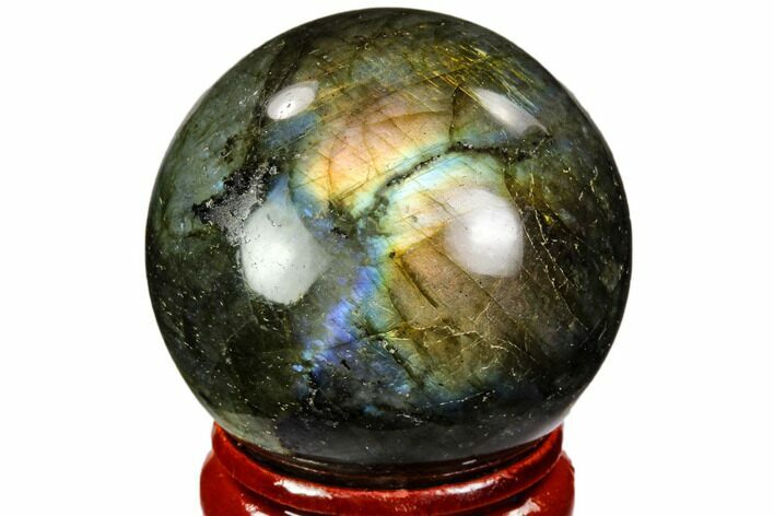 Flashy, Polished Labradorite Sphere - Great Color Play #105739